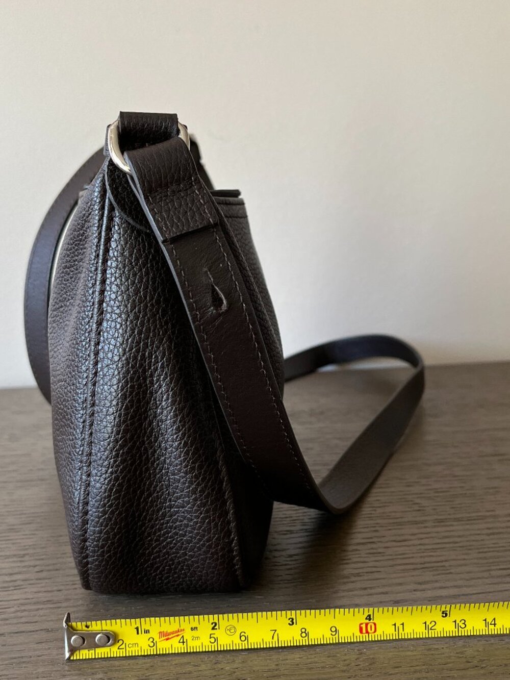 LONGCHAMP Dark Brown Leather Crossbody/ Shoulder Bag - Picture 11 of 13